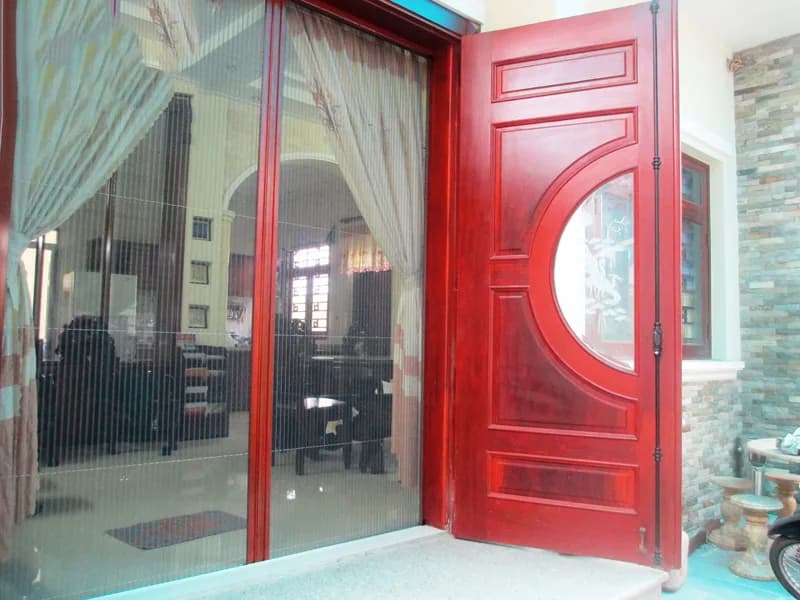 Cửa Lưới Chống Muỗi Xếp 2 Cánh Màu Vân Gỗ